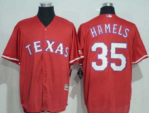 Rangers #35 Cole Hamels Red New Cool Base Stitched MLB Jersey